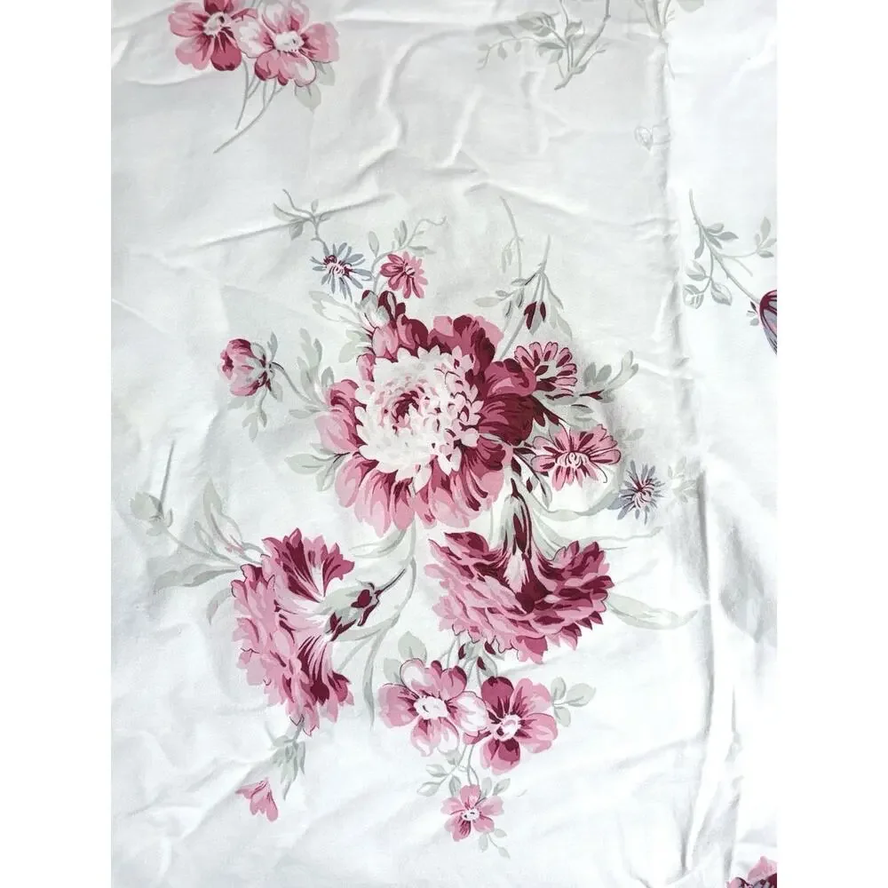 Simply Shabby Chic King Sunbleached 100% Cotton White Pink Floral Duvet Set 2014